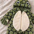 Close-up of the front zip, cream tummy panel and flipper sleeve